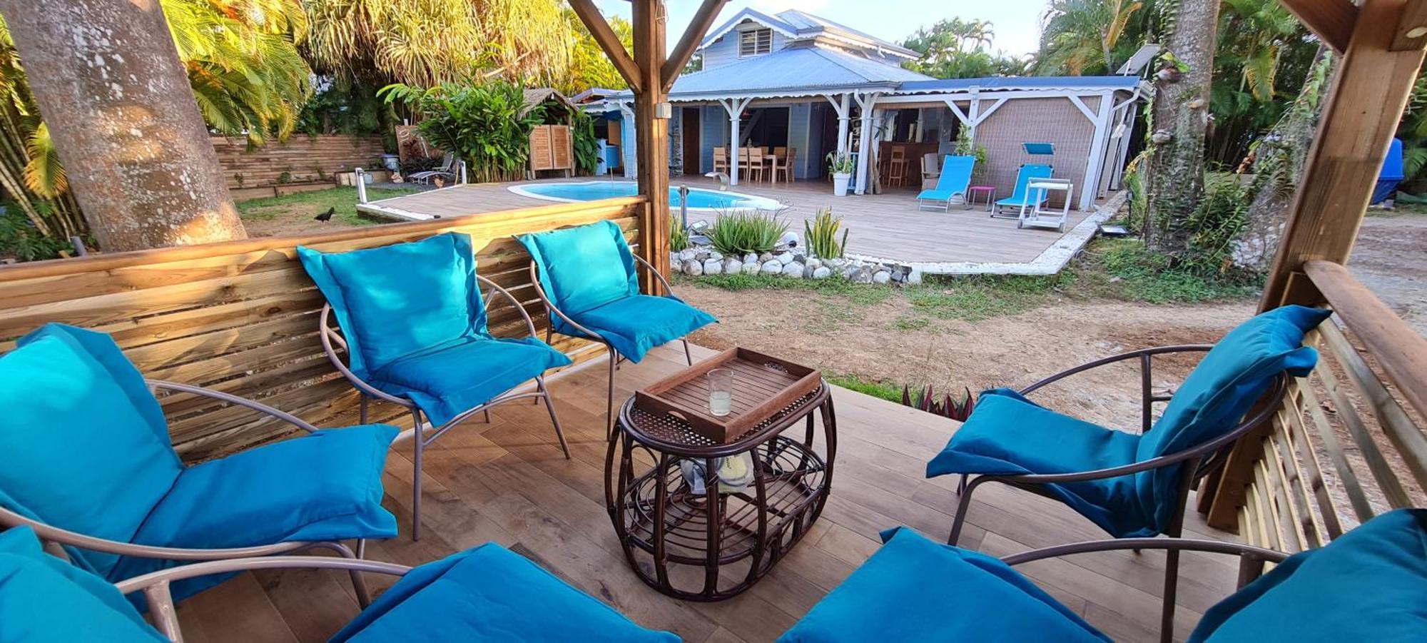 Gite Kaz A Topaze, Piscine, Jardin Tropical Sainte-Rose Zewnętrze zdjęcie